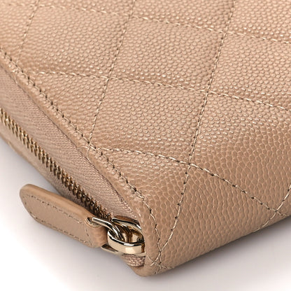 Chanel Caviar Quilted Long Zip Around Wallet Beige 8 of 10