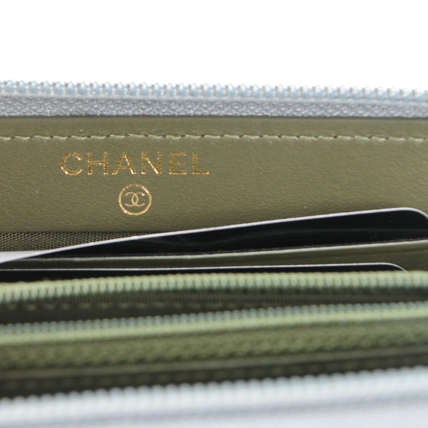 Chanel Caviar Quilted Small Boy Zip Around Wallet Grey 6 of 8
