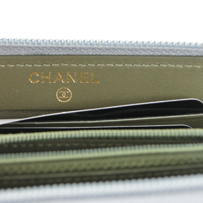 Chanel Caviar Quilted Small Boy Zip Around Wallet Grey 6 of 8