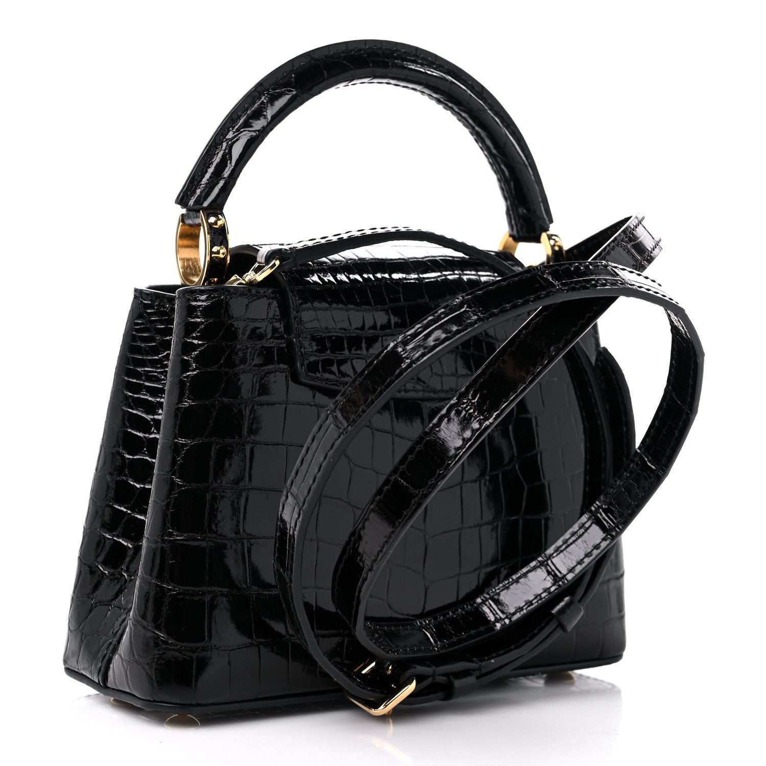 Louis Vuitton Crocodile Mini Capucines Black 3 of 11