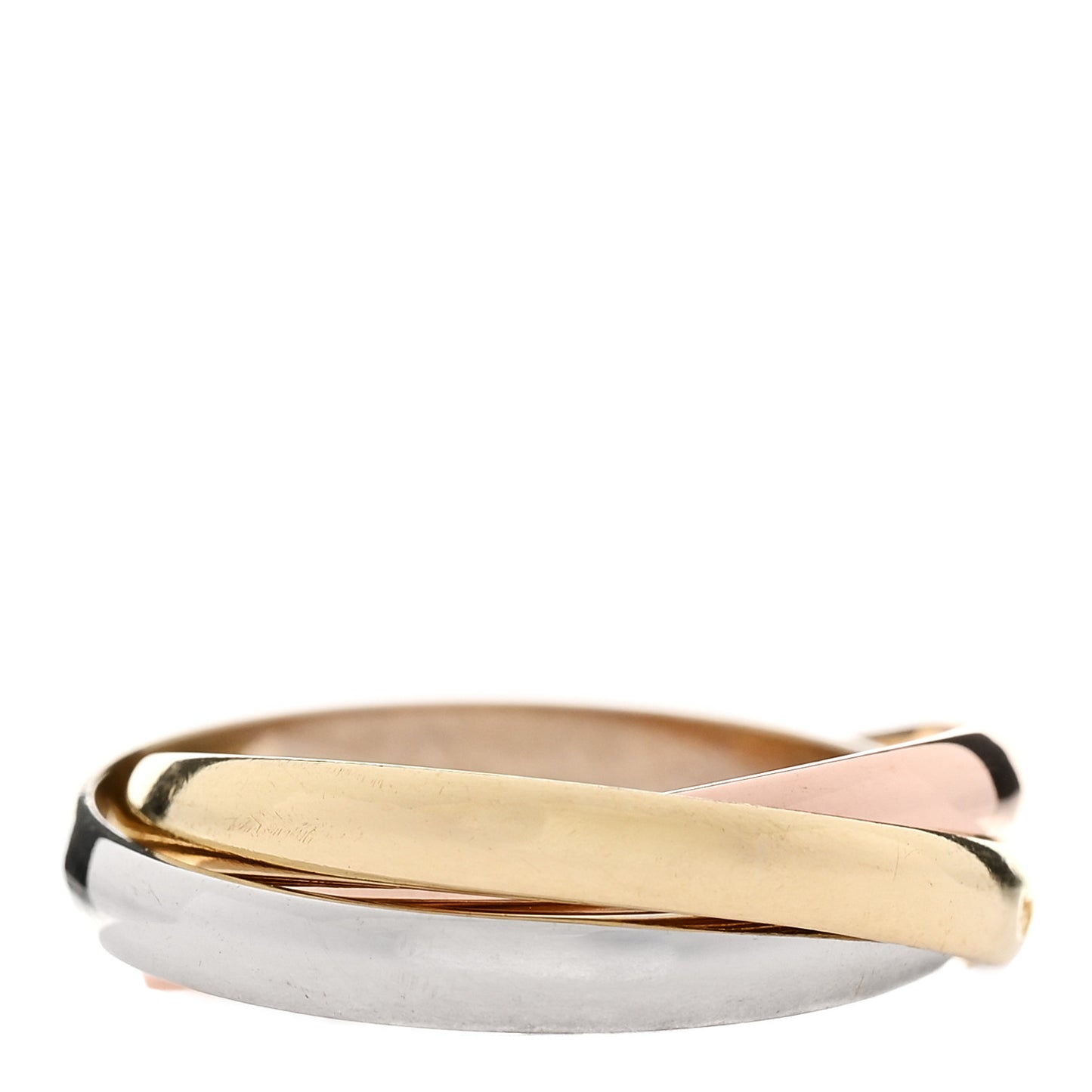 18K Pink Yellow White Gold Small Trinity Ring 52 6