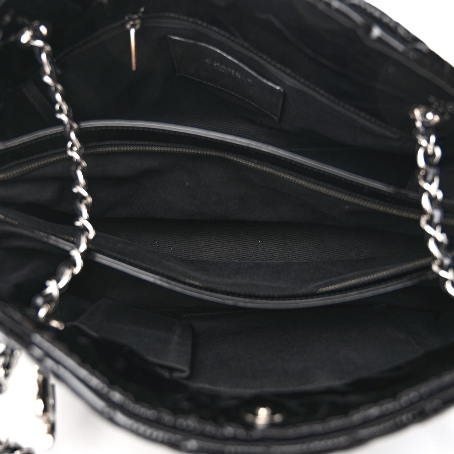 Patent Quilted Maxi Just Mademoiselle Bowling Bag Black