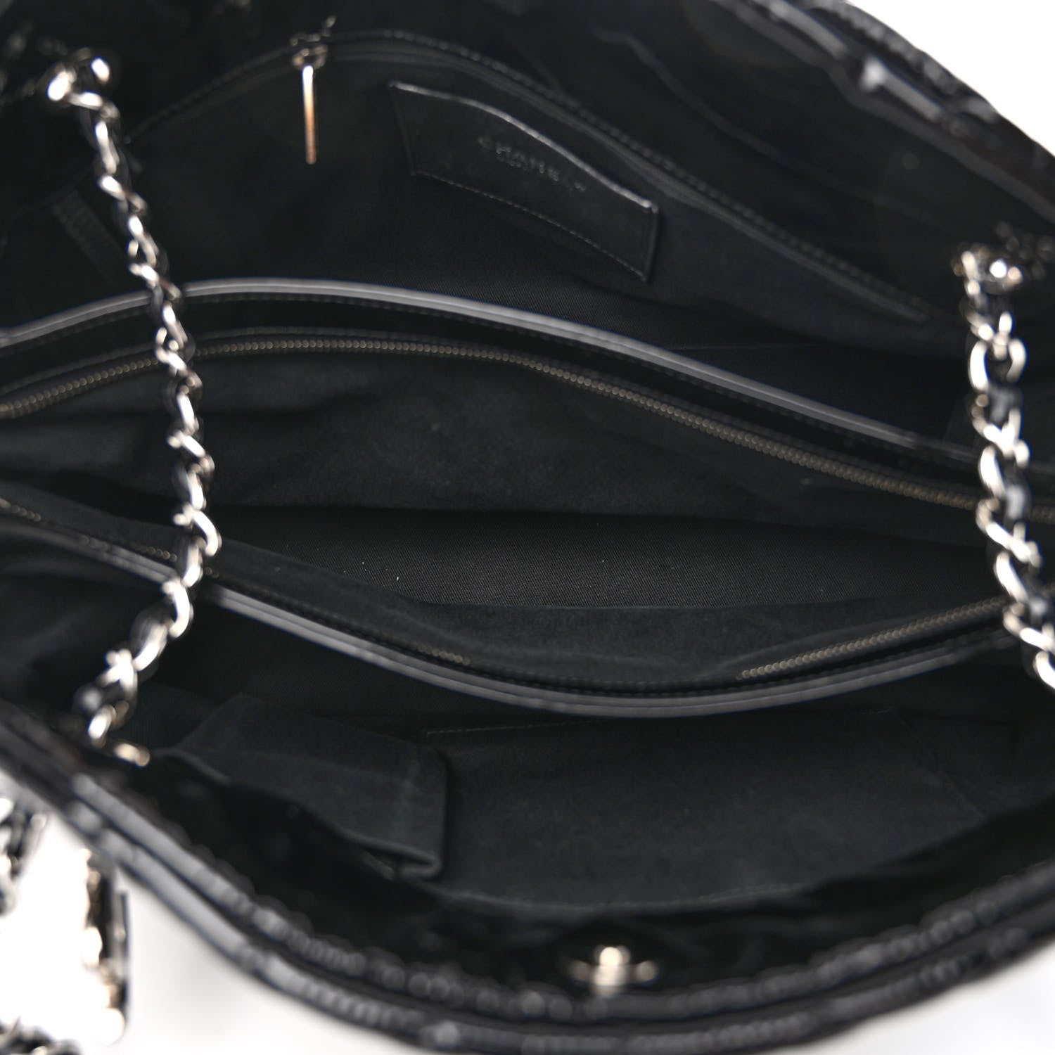 Chanel Patent Quilted Maxi Just Mademoiselle Bowling Bag Black 5 of 9