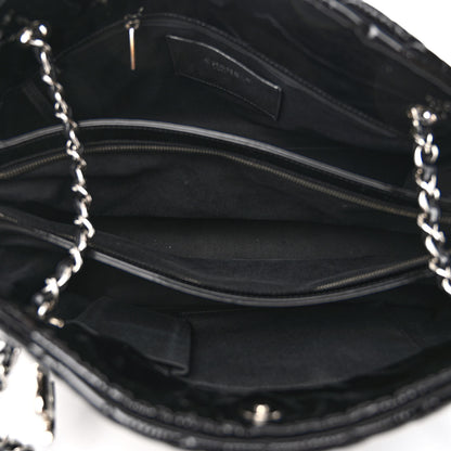Chanel Patent Quilted Maxi Just Mademoiselle Bowling Bag Black 5 of 9