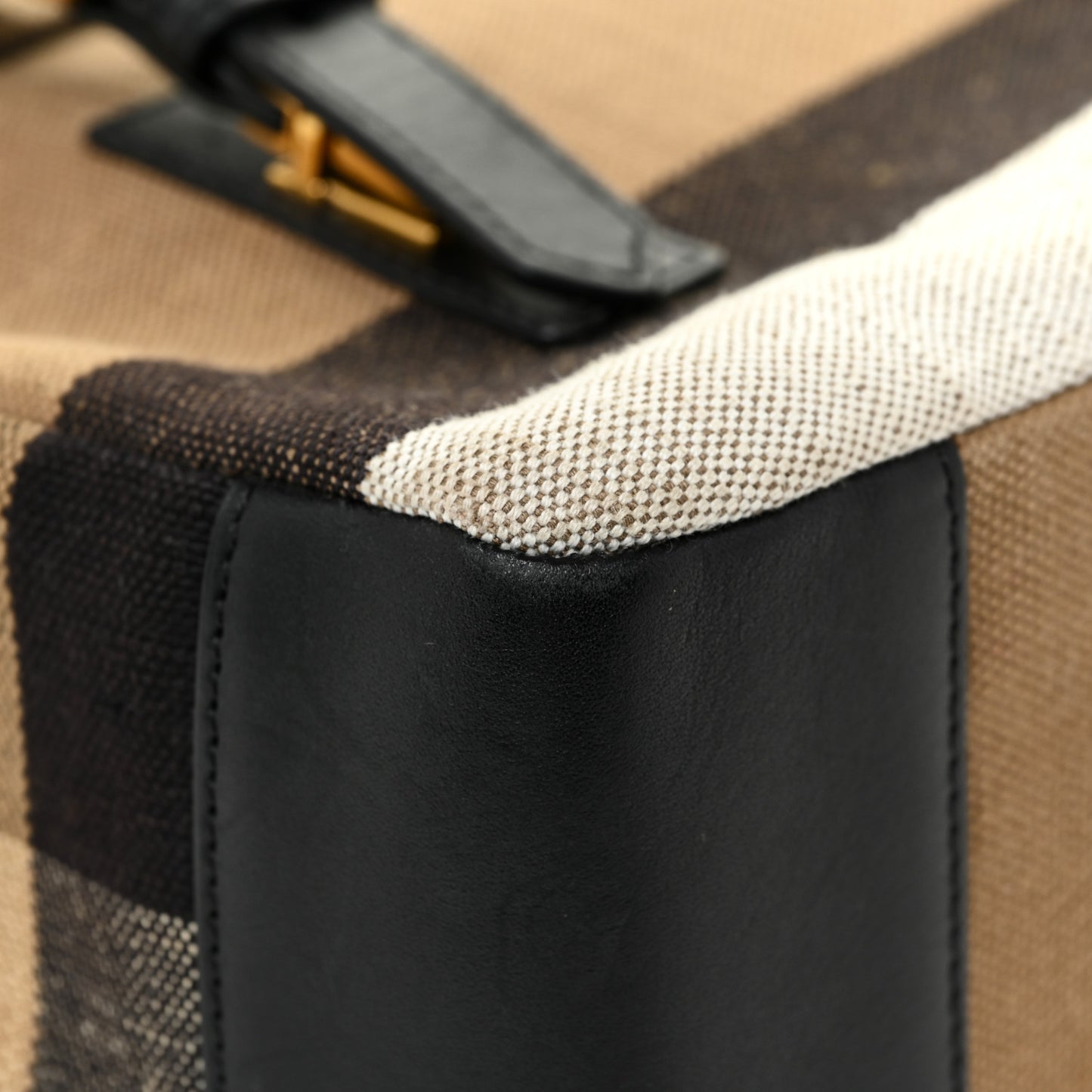 Canvas Mega Check Large Baildon Messenger Bag Black