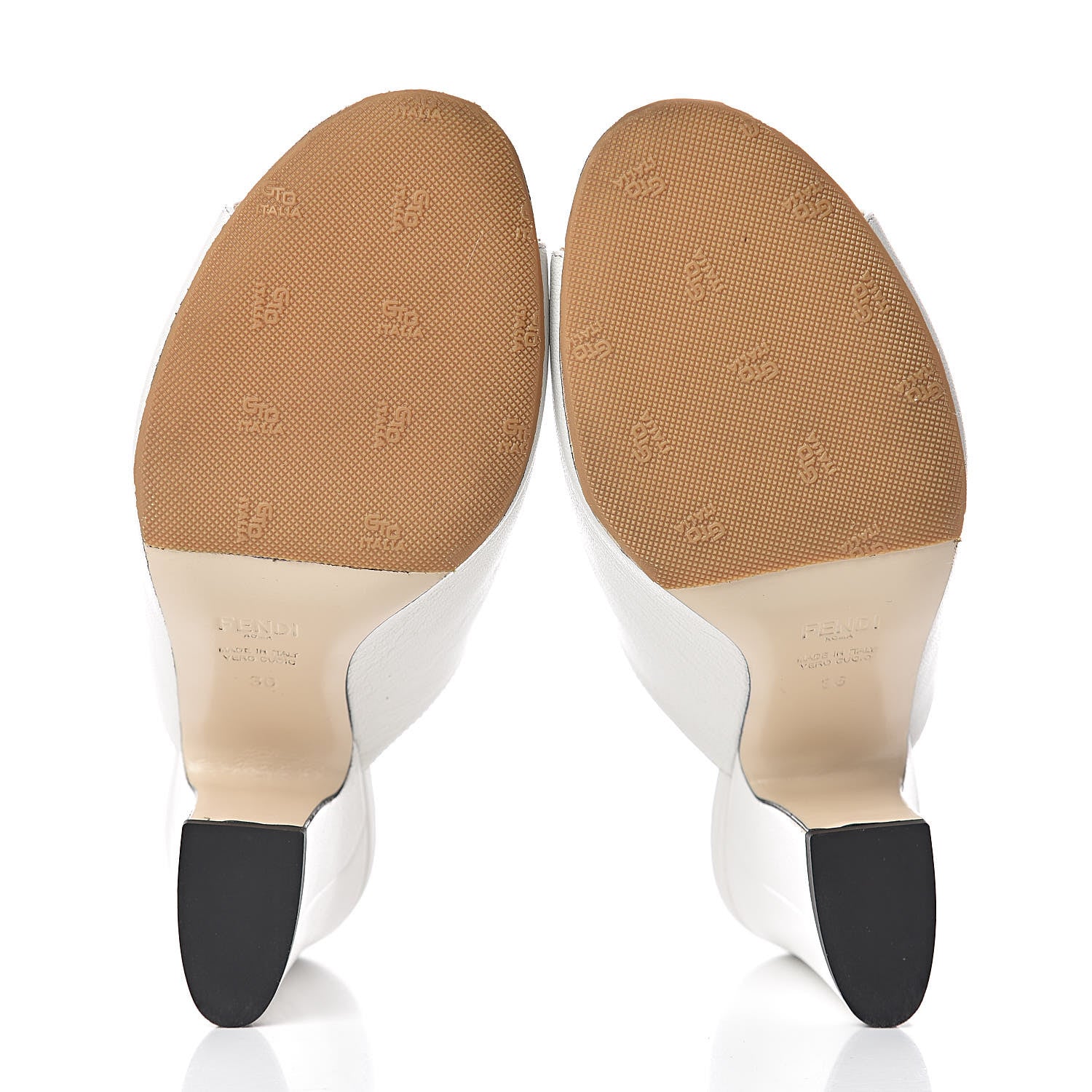 Fendi Calfskin F is 95 Mules 36 White 5 of 8