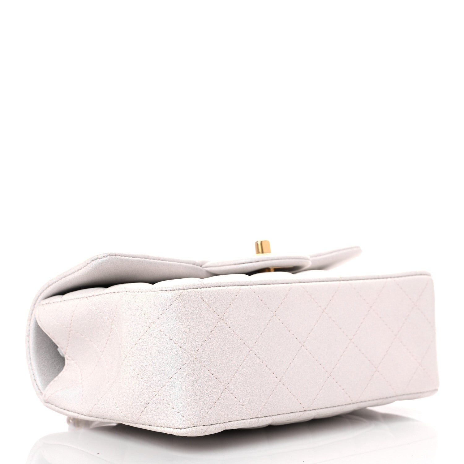 Chanel Iridescent Lambskin Quilted Mini Top Handle Rectangular Flap White 4 of 10