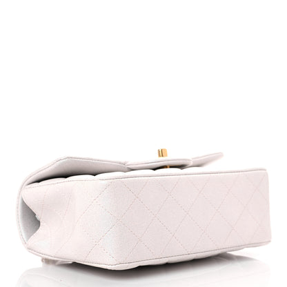 Chanel Iridescent Lambskin Quilted Mini Top Handle Rectangular Flap White 4 of 10