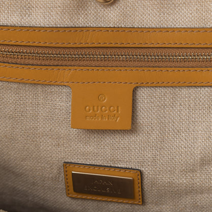 Gucci Linen Canvas Medium Craft Logo Tote Yellow 8 of 19
