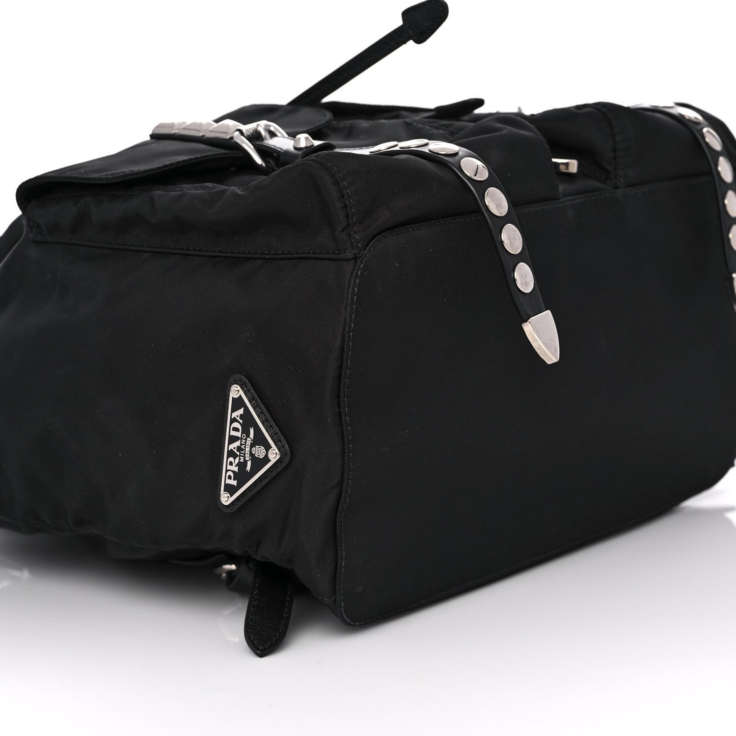 Nylon New Vela Studded Backpack Black