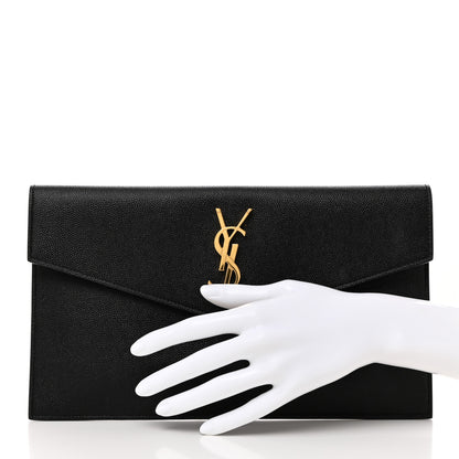 Saint Laurent Grain De Poudre Uptown Pouch Black 2 of 8