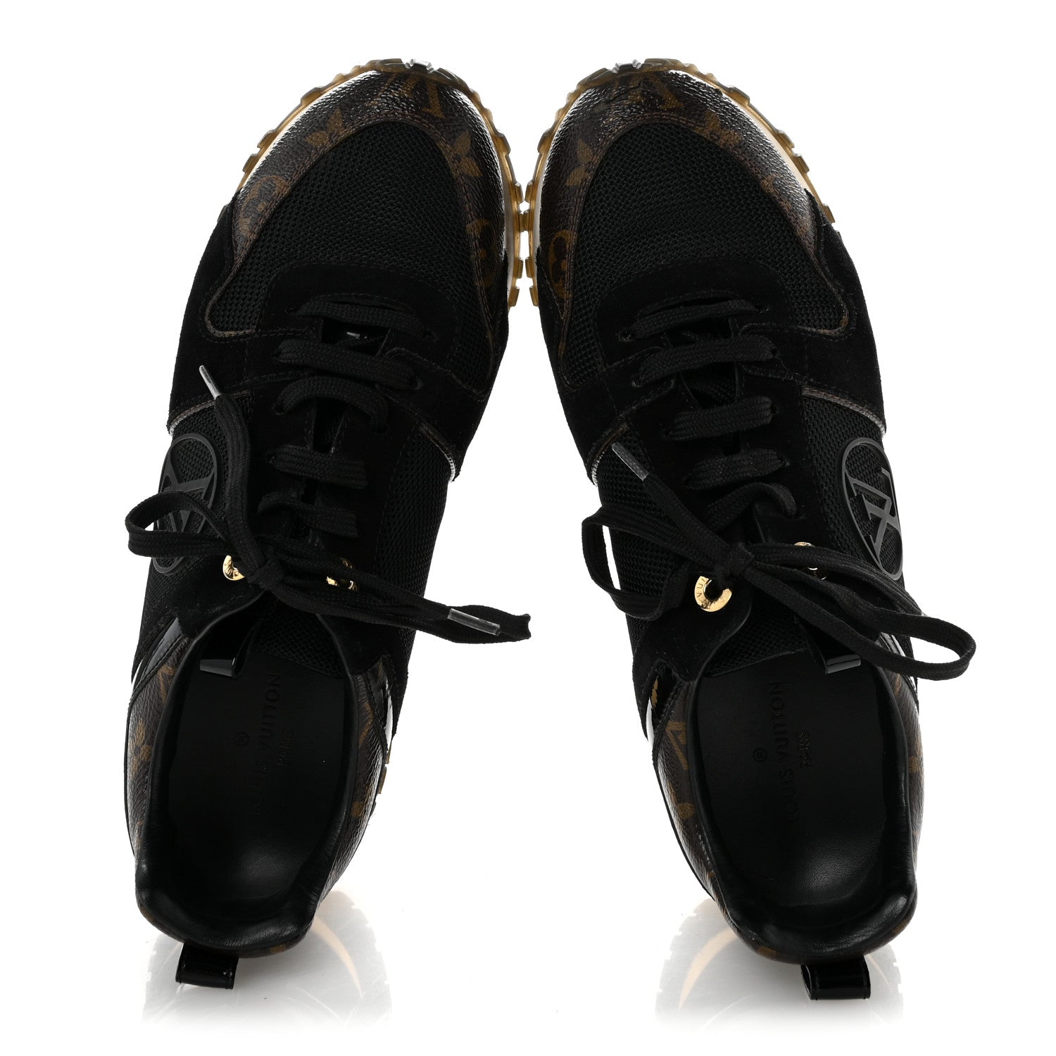 Louis Vuitton Suede Monogram Run Away Sneakers 37 Black 2 of 11