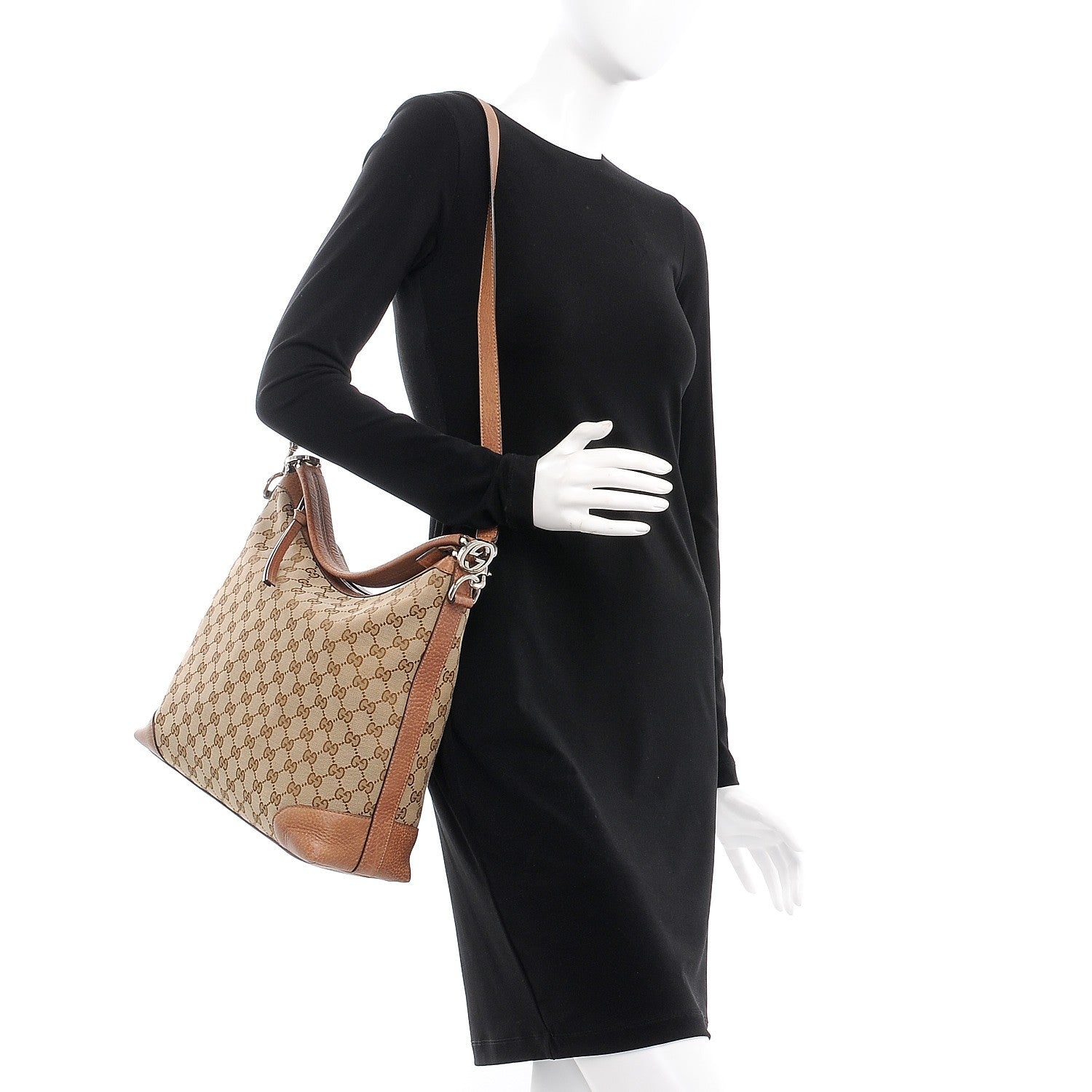 Gucci Monogram Old Libeccio Small Miss GG Hobo Beige Ebony Light Brown 2 of 9