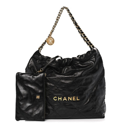 Chanel Shiny Calfskin Quilted Chanel 22 Black 1 of 13