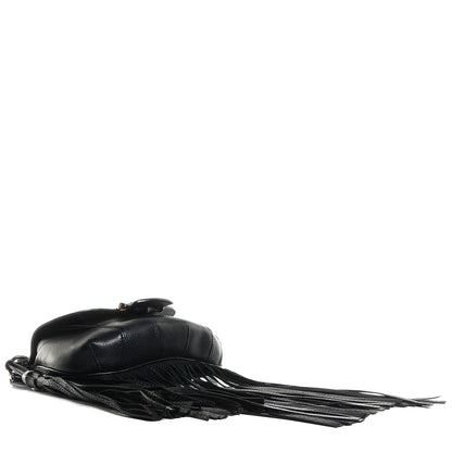 Gucci Leather Small Nouveau Fringe Shoulder Bag Black 4 of 8