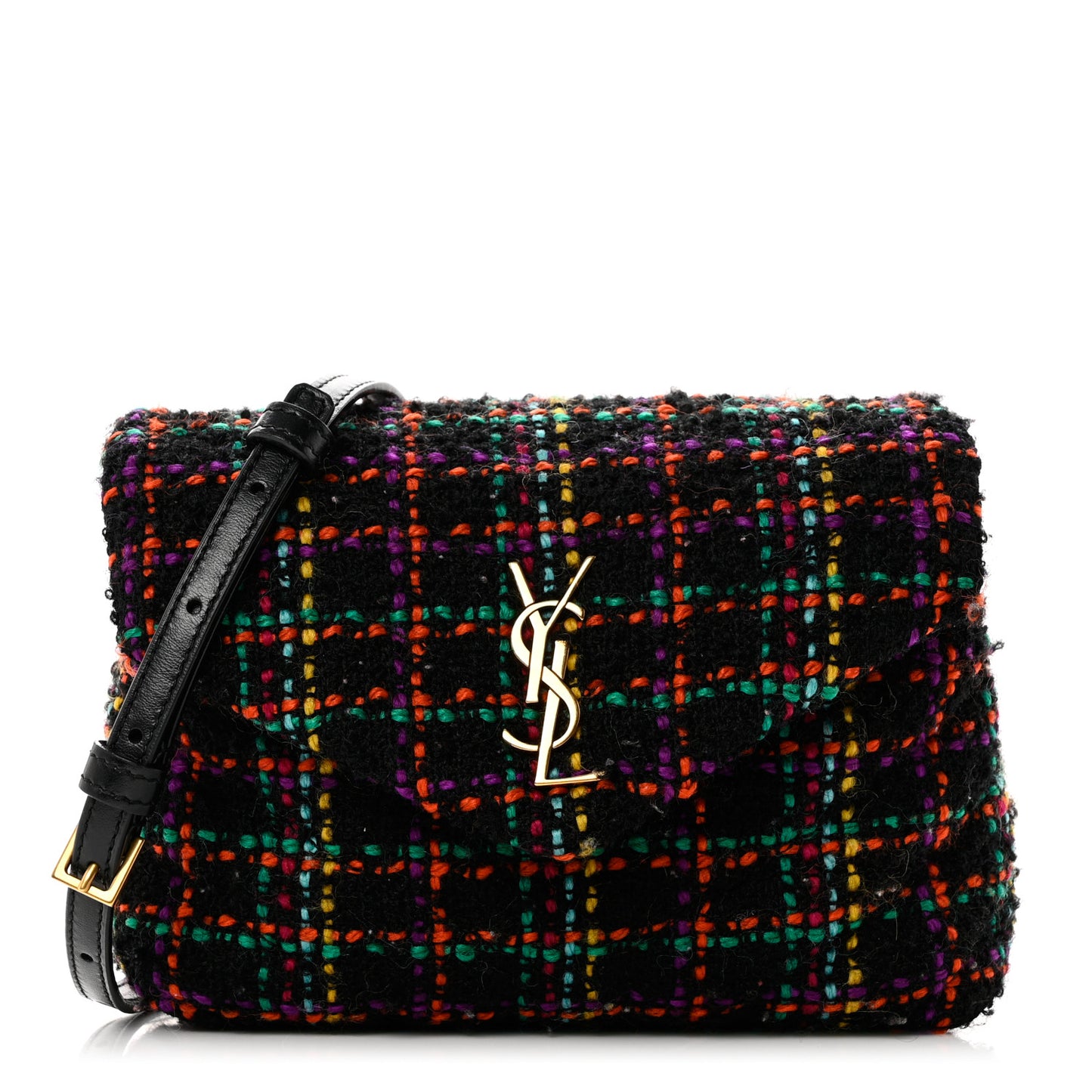 Tweed Toy Loulou Shoulder Bag Black