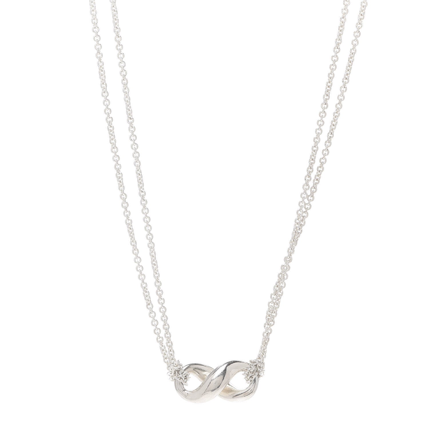 Tiffany Sterling Silver Figure 8 Pendant Necklace 1 of 5
