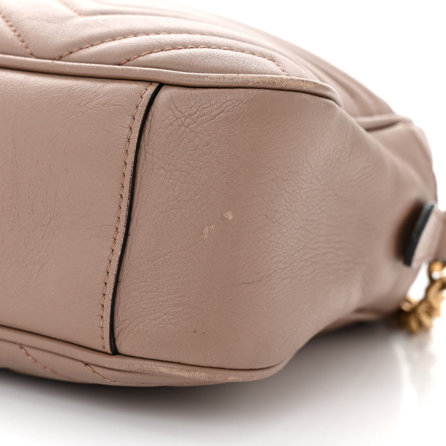 Gucci Calfskin Matelasse Medium GG Marmont Chain Shoulder Bag Porcelain Rose 13 of 16