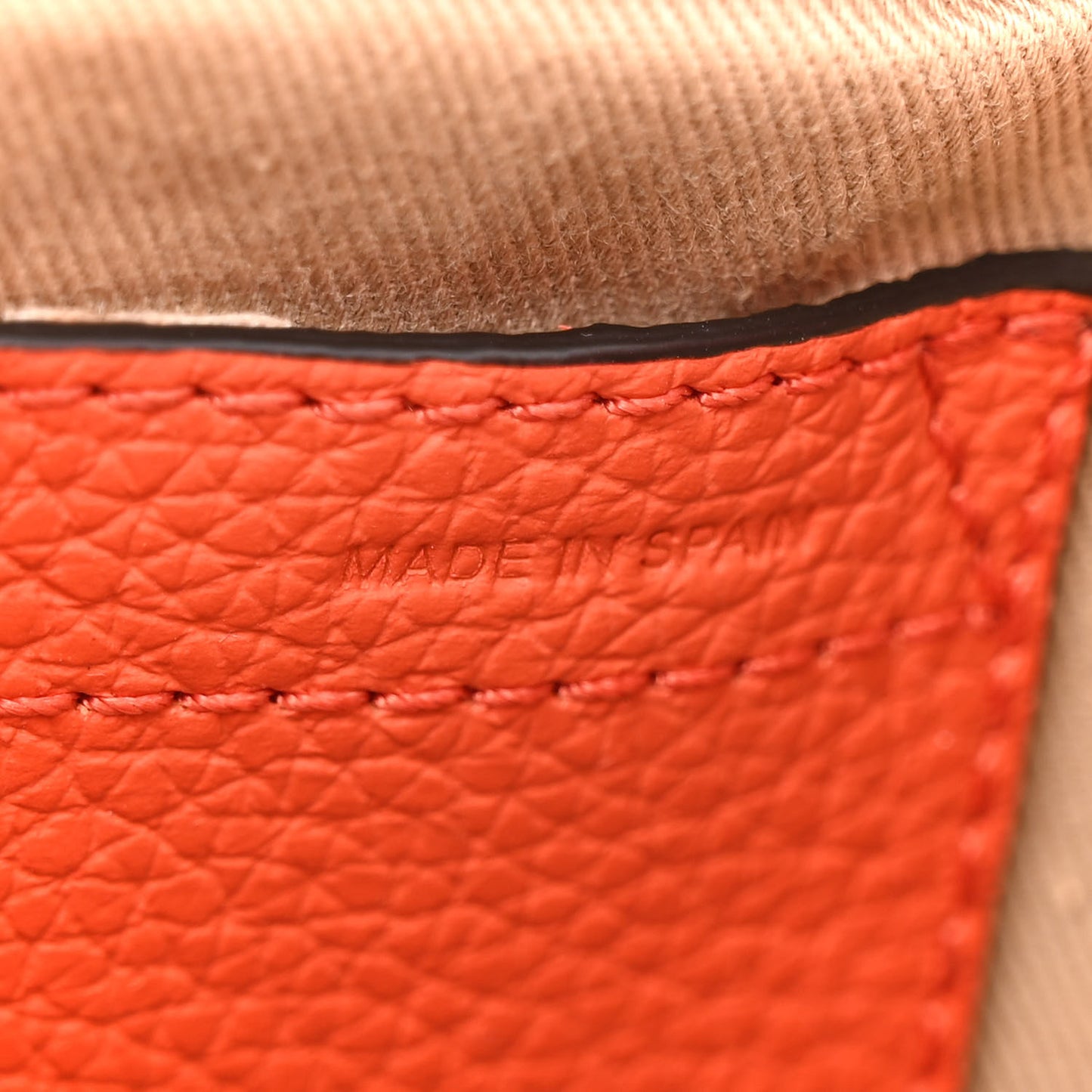 Grained Calfskin Small Marcie Saddle Bag Rusted Orange