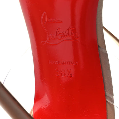 Christian Louboutin Nappa Shiny PVC Jonatina 100 Sandals 38.5 Nude 6 of 8