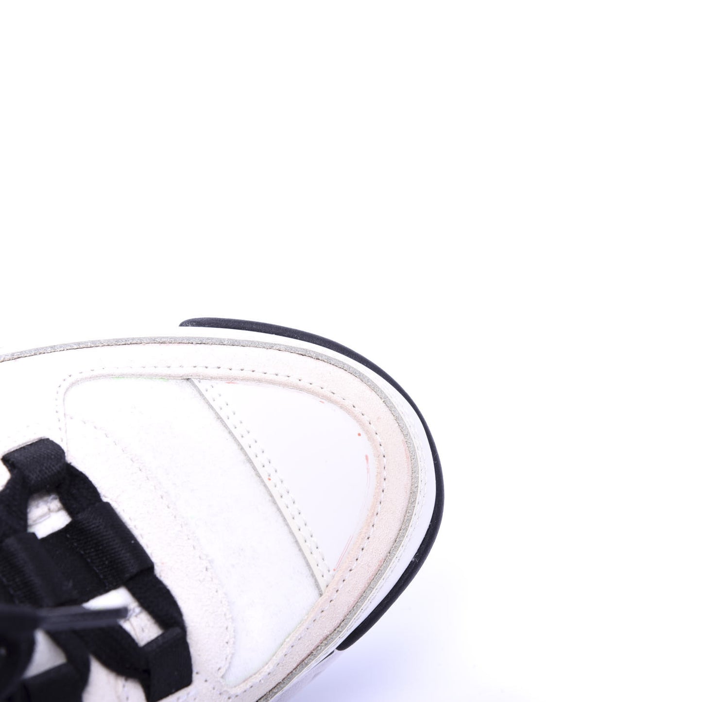 Calfskin Suede Nylon Grosgrain CC Sneakers 36 White Black