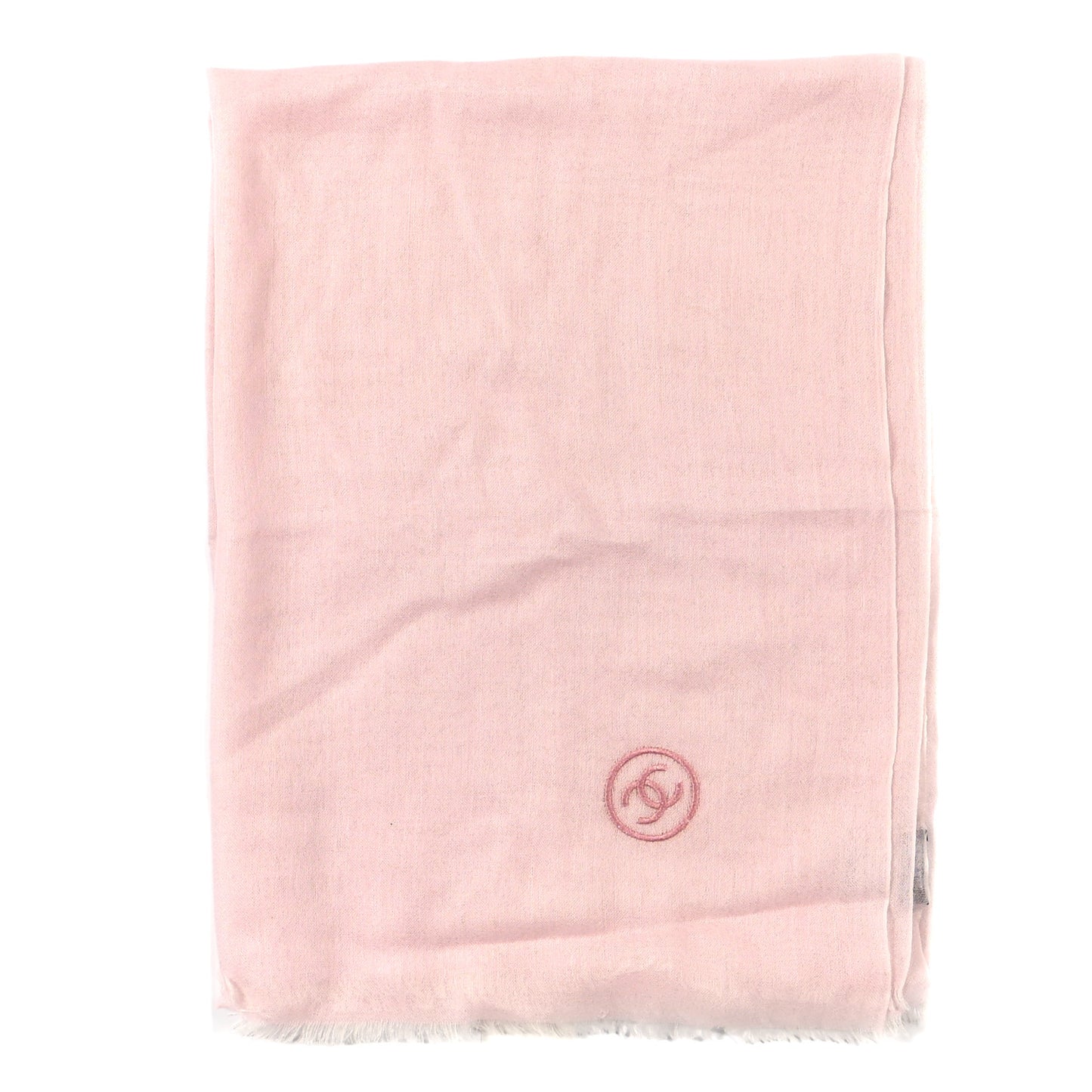 Cashmere Silk CC Fringe Scarf Pink