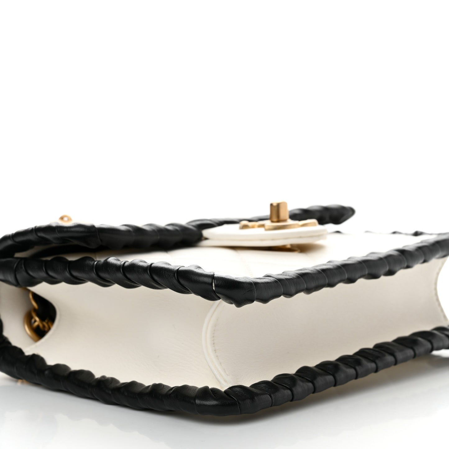 Braided Calfskin Mini My Own Frame Flap White