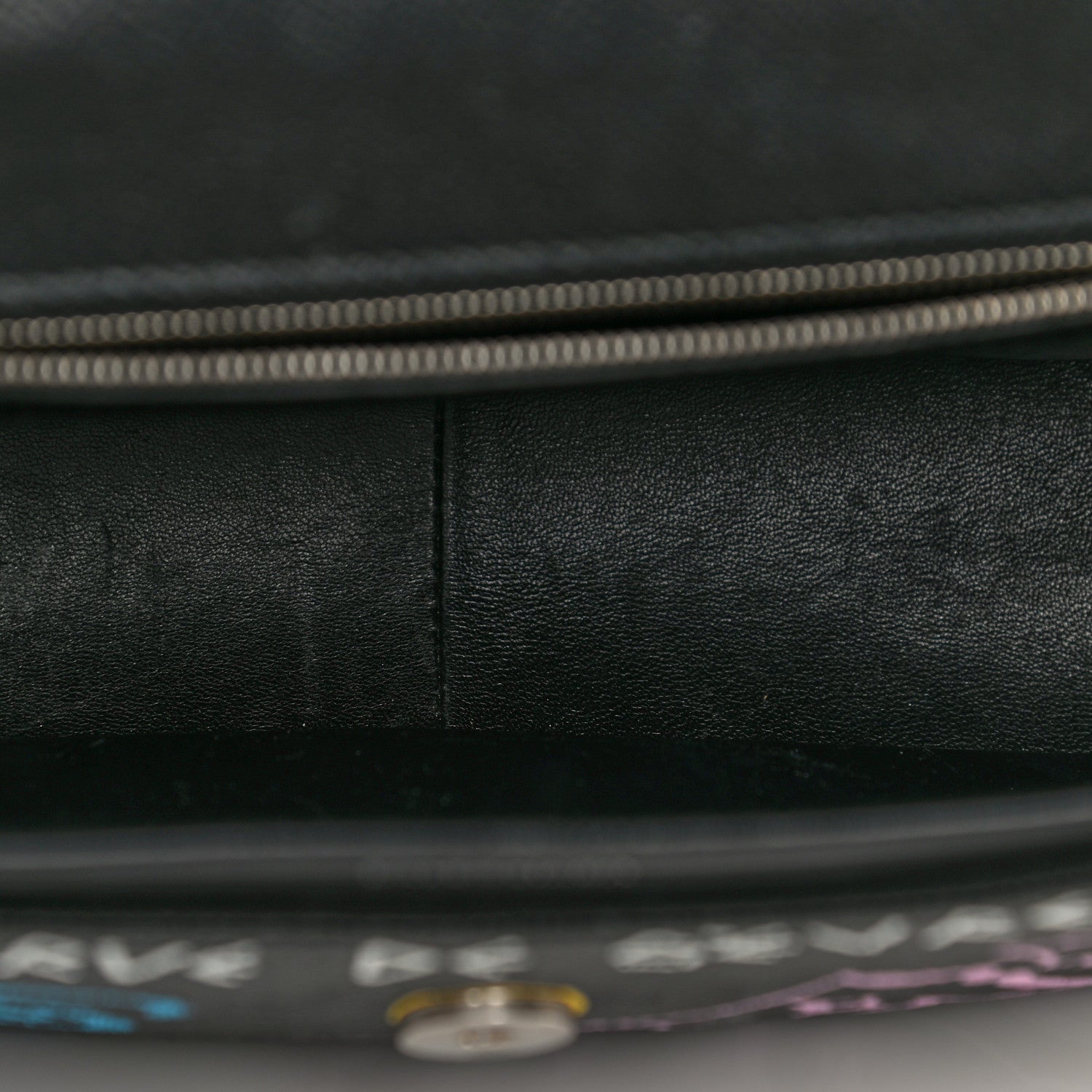 Balenciaga Grained Calfskin Graffiti M BB Round Shoulder Bag Black Multicolor 13 of 17