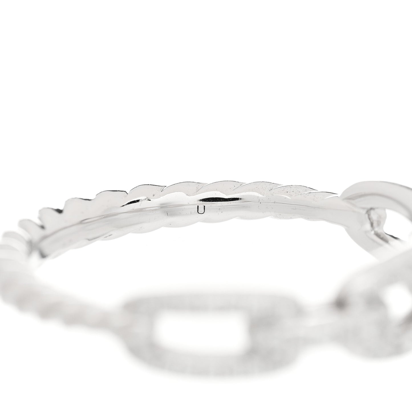 18K White Gold Diamond Stax Chain Link Pave Ring 52 6