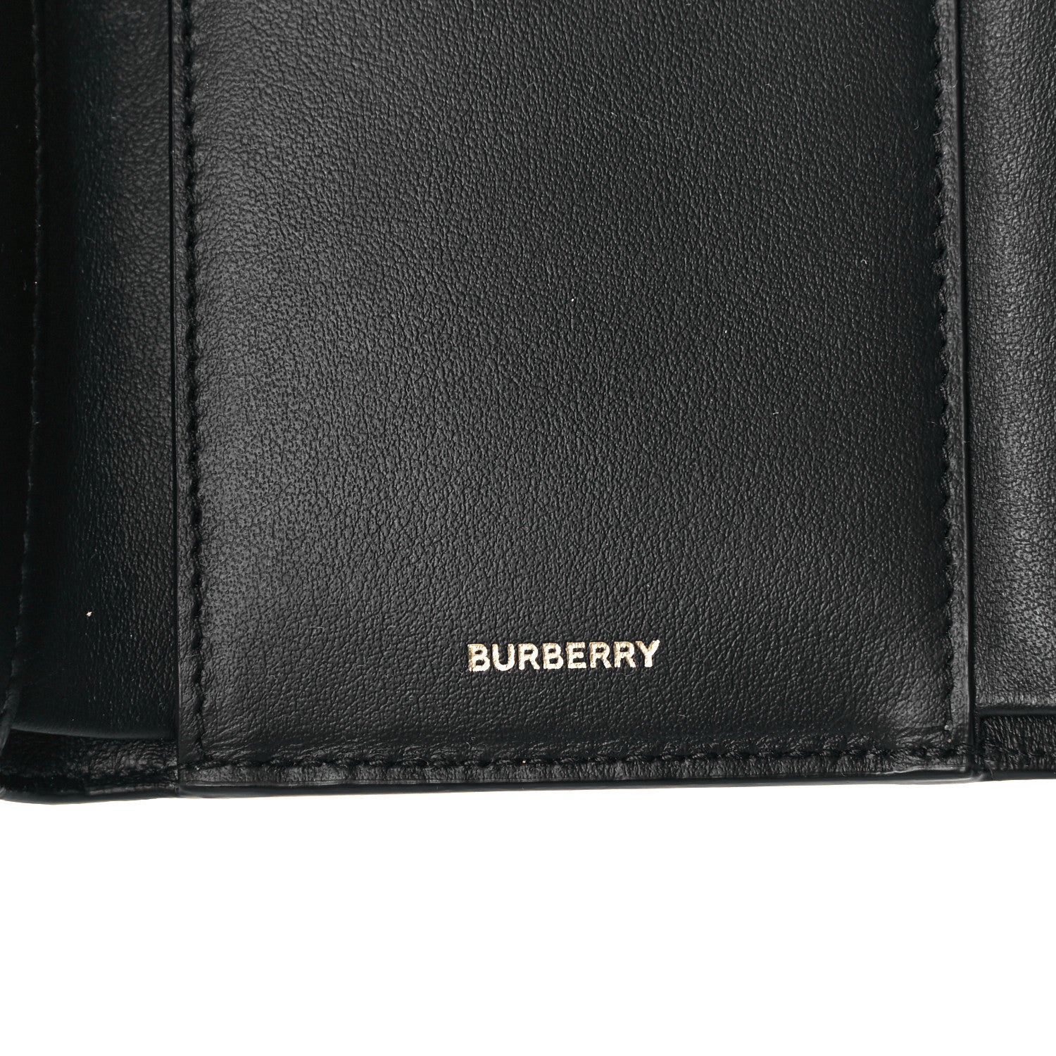Burberry Calfskin House Check Compact Wallet Black 5 of 7