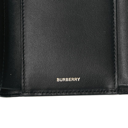Burberry Calfskin House Check Compact Wallet Black 5 of 7