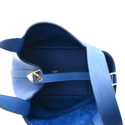 Hermes Taurillon Clemence Picotin Lock 18 PM Bleu Royal 4 of 7