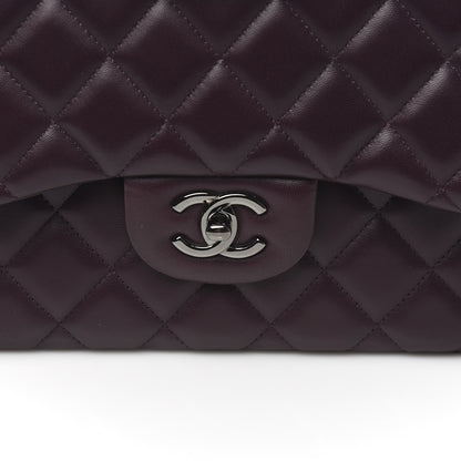 Chanel Lambskin Quilted Jumbo Double Flap Purple 11 of 12