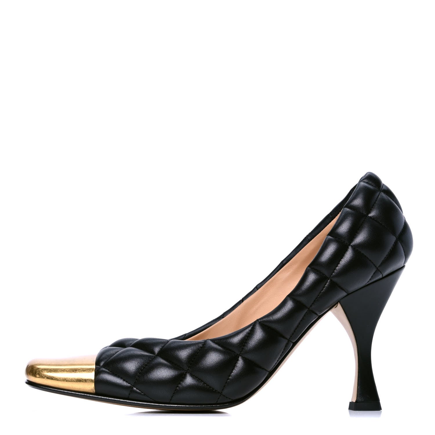 Bottega Veneta Nappa Matelasse Captoe Pumps 38 Black 1 of 6