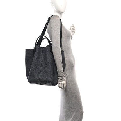 Proenza Schouler Melange Felted Wool Large Chelsea Tote Grey 2 of 10