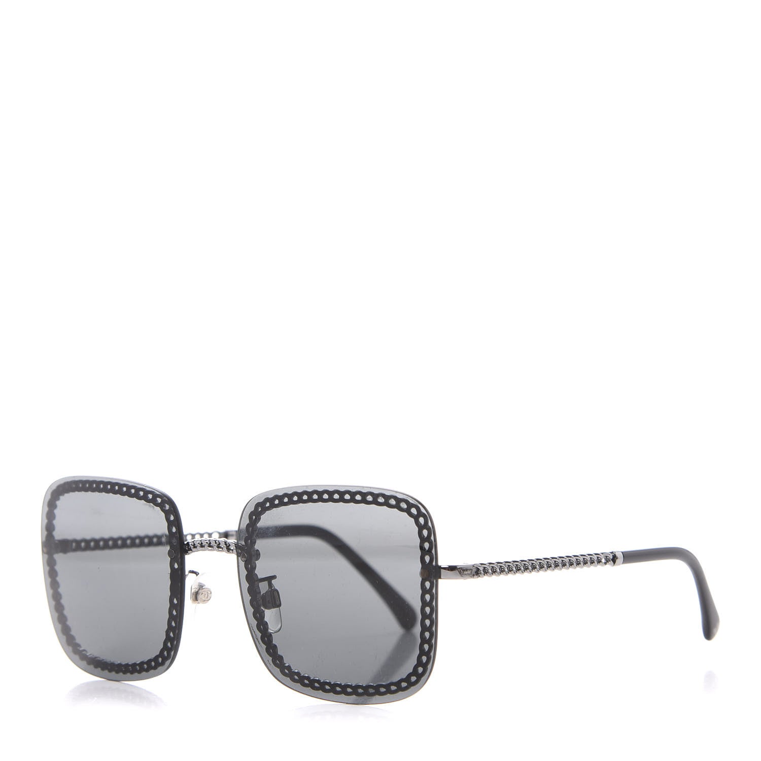 Chanel Square Removable Chain Pearl Sunglasses 4244 Black 2 of 10