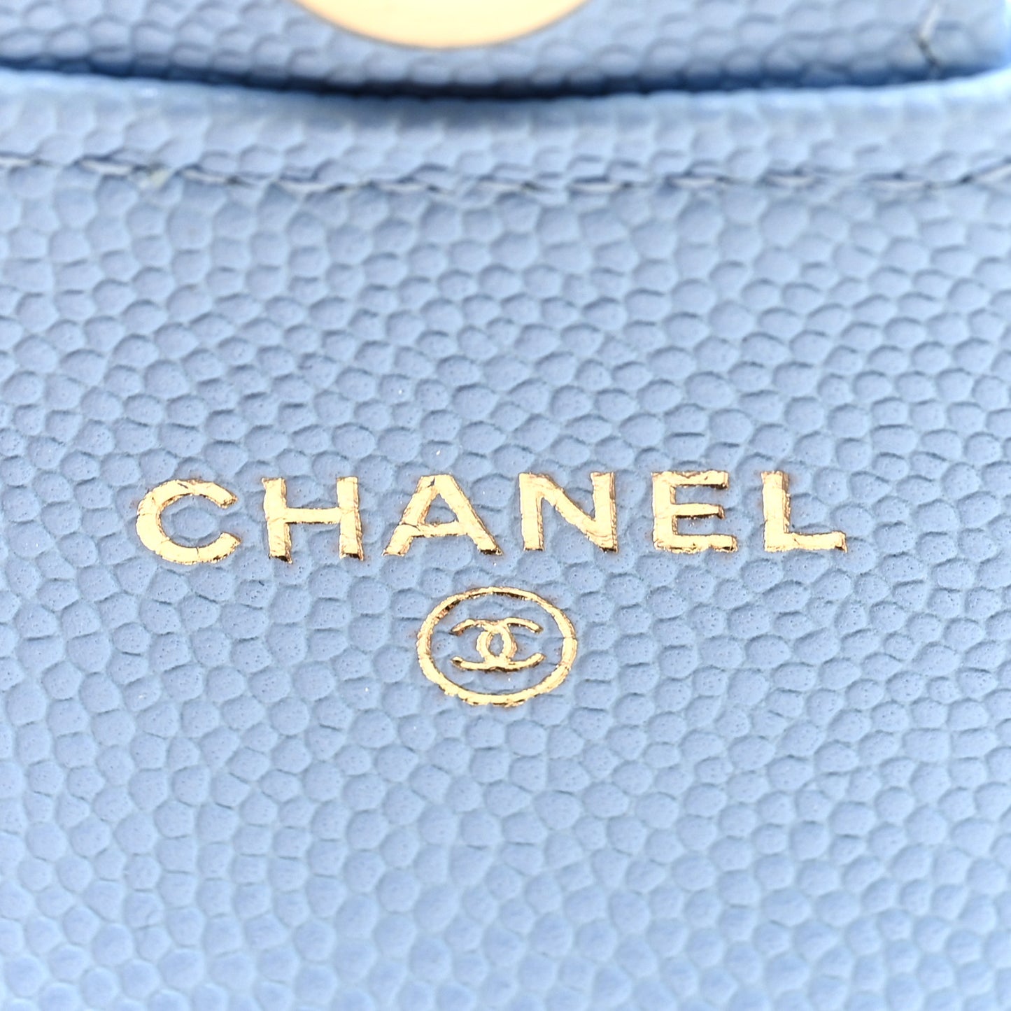 Caviar Quilted Mini Chain Belt Bag Light Blue