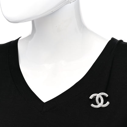Chanel Baguette Crystal CC Brooch Silver 2 of 4