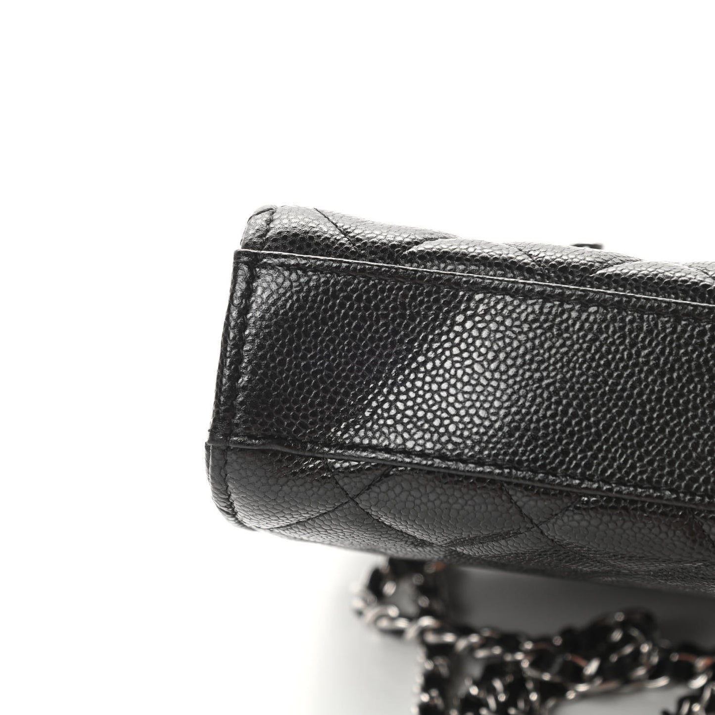 Caviar Quilted Classic Phone Holder Black