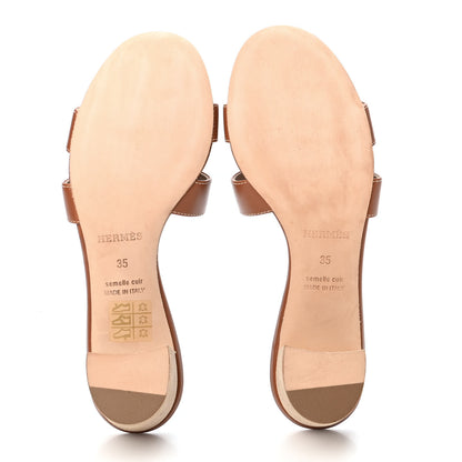 Hermes Calfskin Oasis Sandals 35 Gold 4 of 4