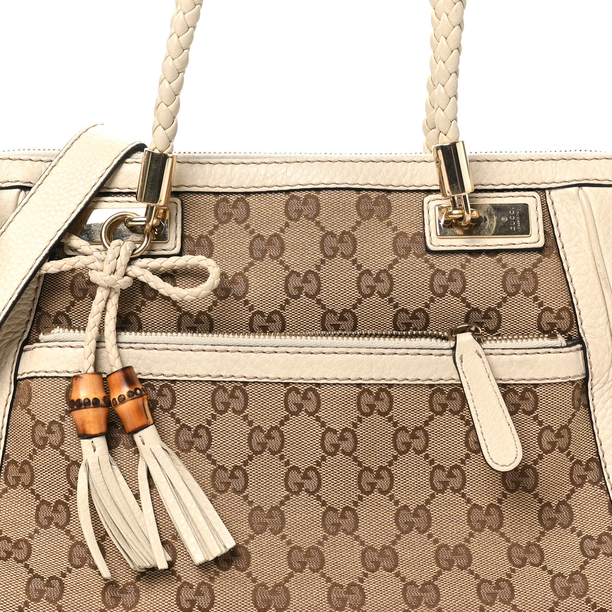 Gucci Monogram GG Canvas Small Bella Top Handle Bag Off White 8 of 10