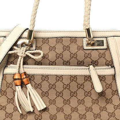 Gucci Monogram GG Canvas Small Bella Top Handle Bag Off White 8 of 10
