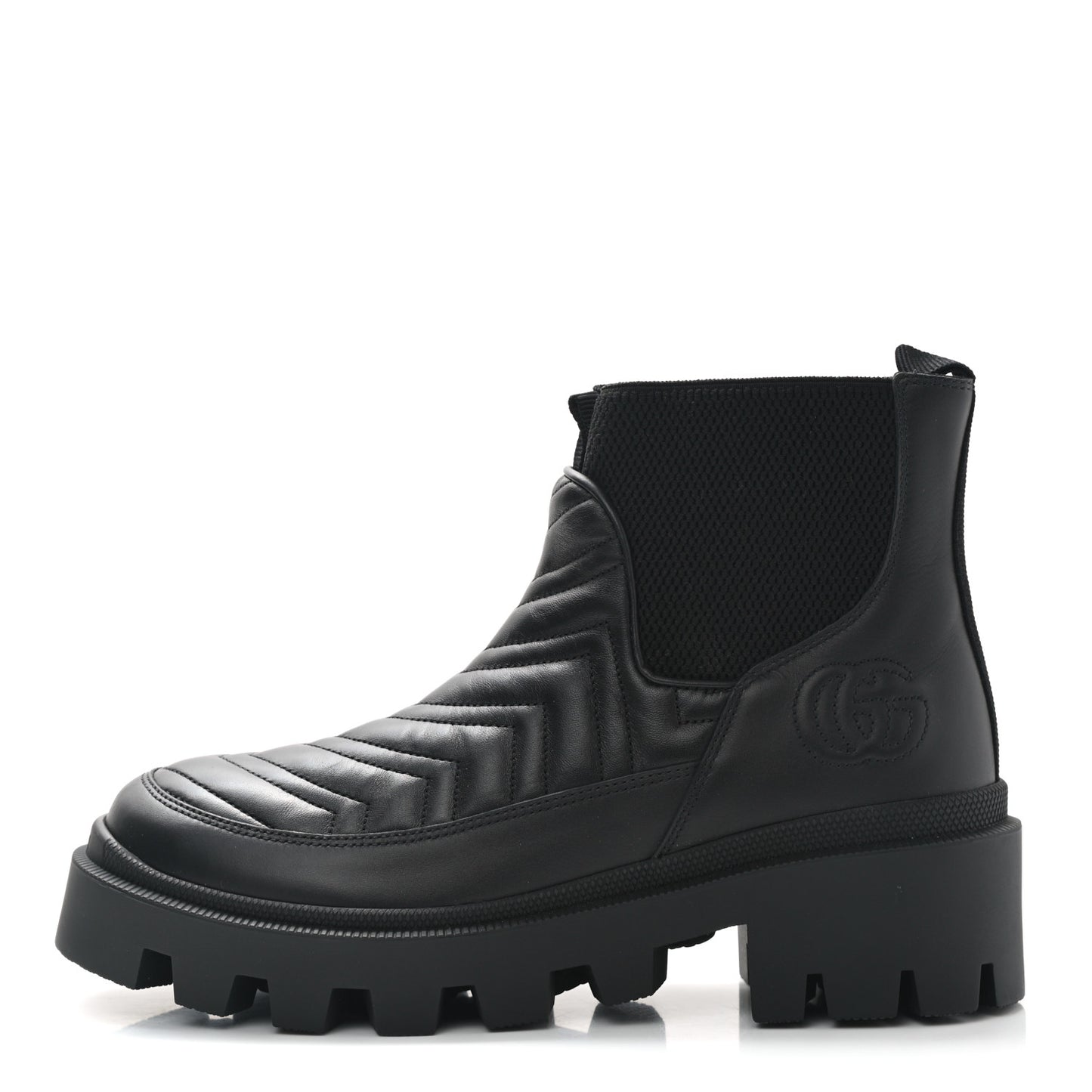 Calfskin Nappa Matelasse Frances Chelsea Boots 39 Black