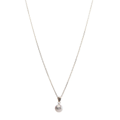 Mikimoto 18K Yellow Gold Akoya Pearl 7.5mm Pendant Necklace 1 of 6