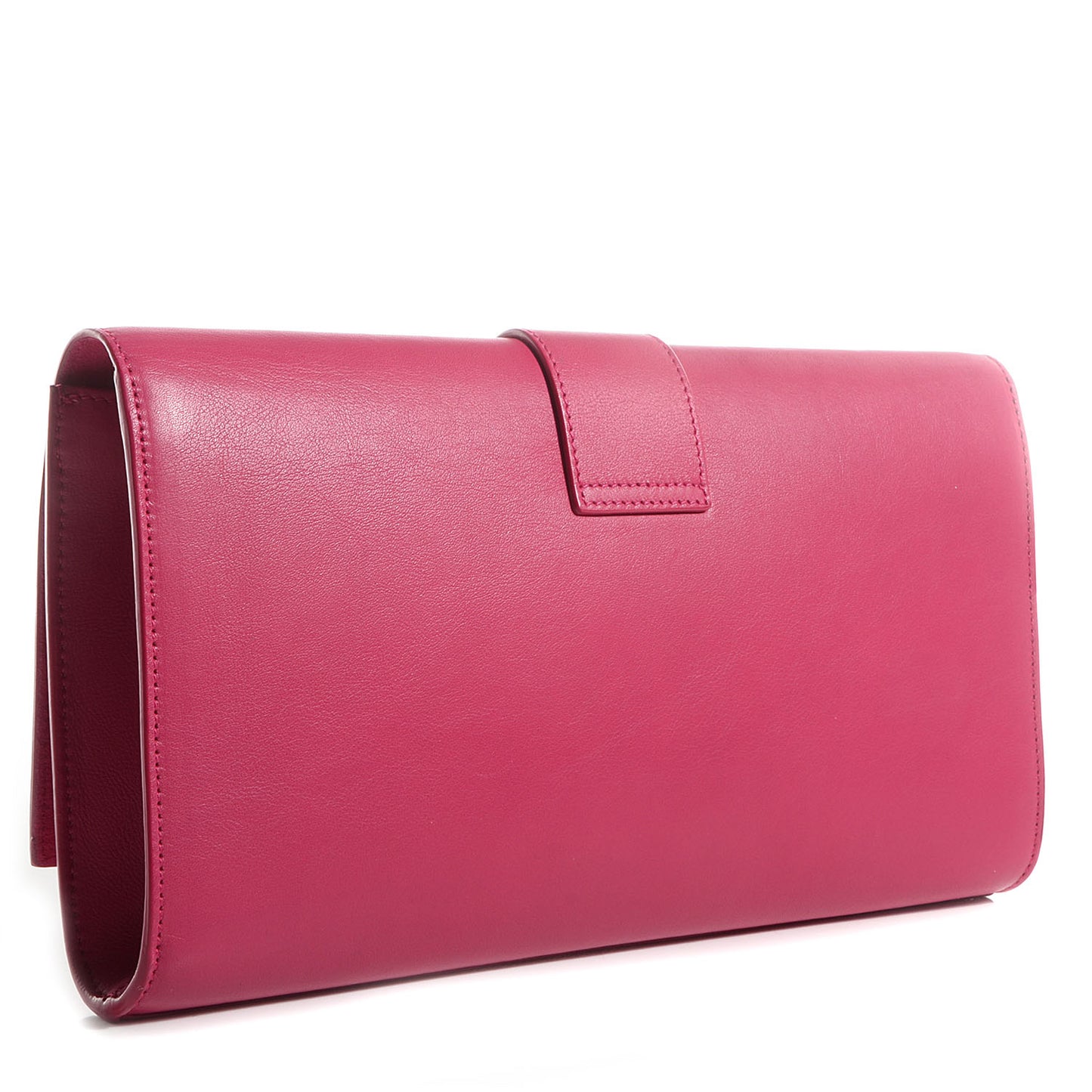 Calfskin Classic Y Clutch Fuchsia
