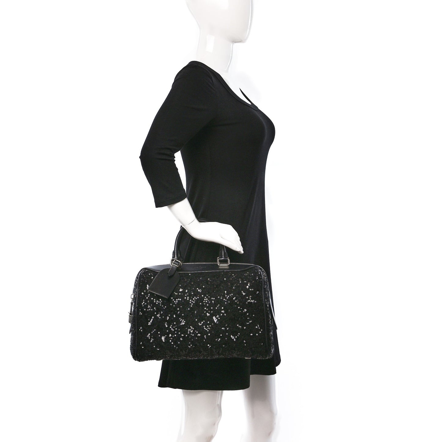 Sequin Monogram Sunshine Express Speedy Black