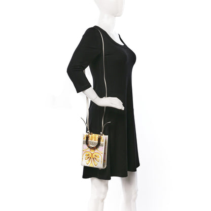 Fendi X VERSACE Calfskin Plexiglass Fendace FF Baroque Mini Fendi Sunshine Shopper Tote Gold Rosa White Ice Ciad 2 of 11