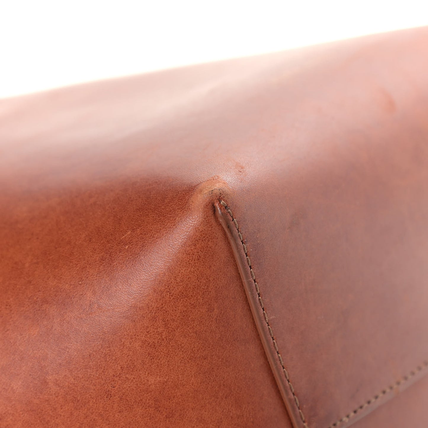 Vegetable Tanned Calfskin Mini Bucket Bag Brandy Natural