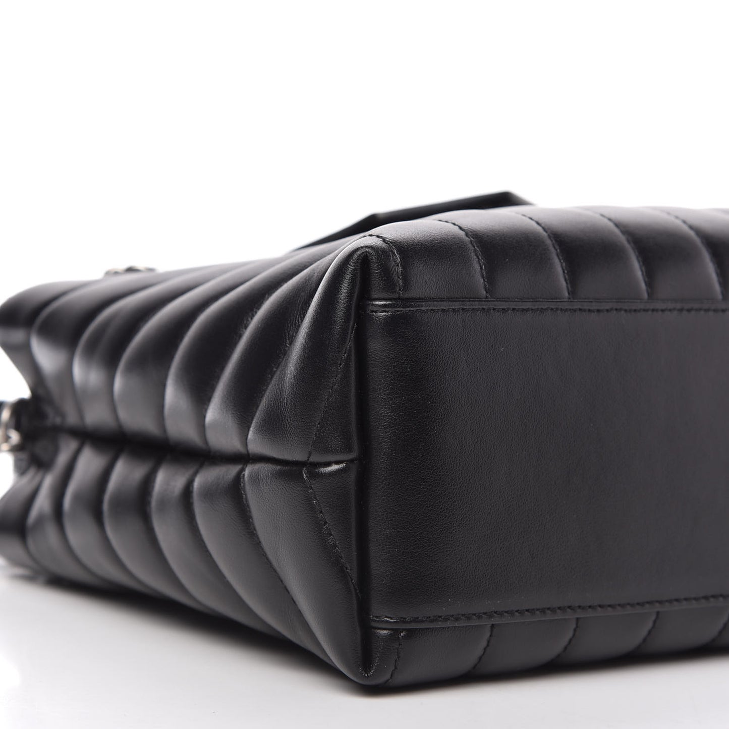 Calfskin Y Quilted Monogram Small Loulou Shopper Black