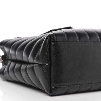 Saint Laurent Calfskin Y Quilted Monogram Small Loulou Shopper Black 6 of 10